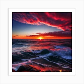 Sunset Over The Ocean 63 Art Print