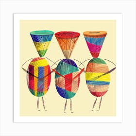 Three Djembes 1 Art Print