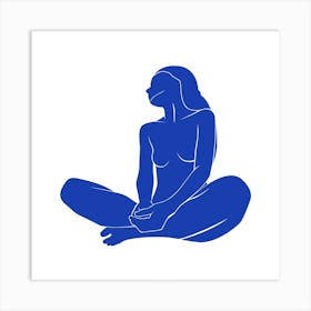 A13 Blue Nude Square Art Print