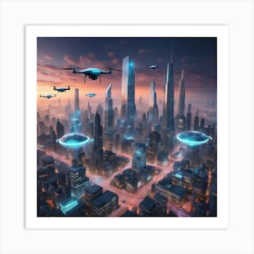 Futuristic Cityscape 3 Art Print