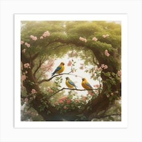 Birds In A Tree Art Print