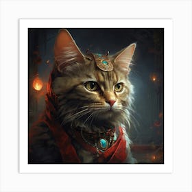 Cat With A Crown Art Print