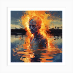 Fire In The Water Art Print