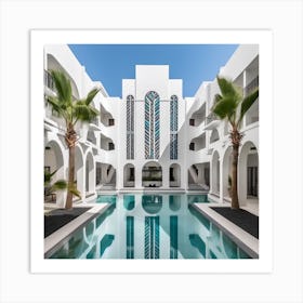 Art Deco beachfront hotel Art Print