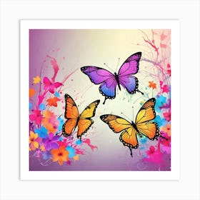 Colorful Butterflies 116 Art Print