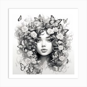 Butterfly Girl 20 Art Print