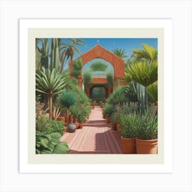 Jardin Majorelle Morocco Vintage Art Print