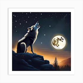 Howling Wolf 8 Art Print