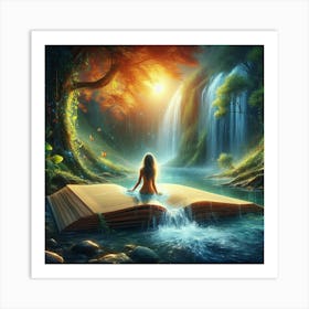 Open Book In The Forest Art Print