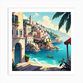 Mediterranean Seaside 2 Art Print