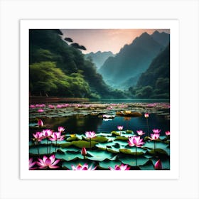 Lotus Pond 2 Art Print