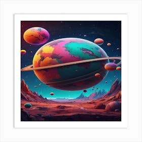 Planets In Space Art Print