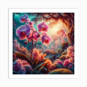 Orchids In The Forest 2 Art Print