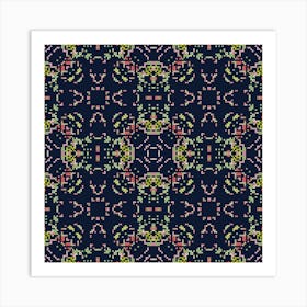 Abstract geometric pattern in pixel art style. 2 Art Print