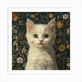 White Cat With Blue Eyes Art Art Print