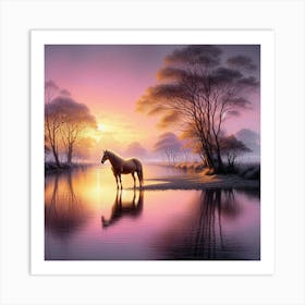 Sunset Horse 72 Art Print