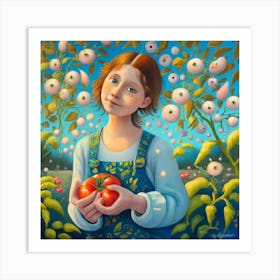 Girl In The Garden 2 Art Print