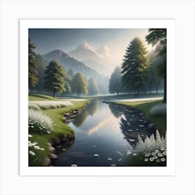 Stream In The Mountains 1 Art Print