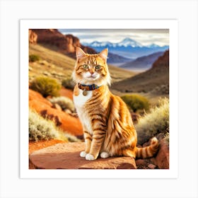 Cat in the valley Art Print