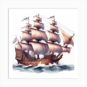 Ship of Flying Dutchman Art Print