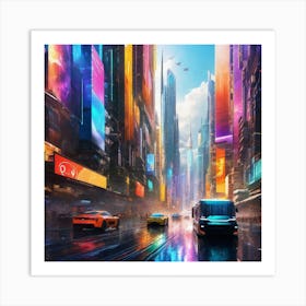 Futuristic City 90 Art Print