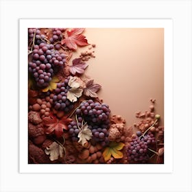 Autumn Leaves And Grapes 2 Art Print