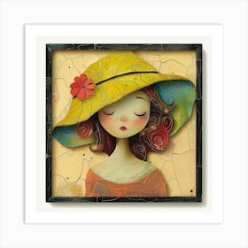 Girl In Yellow Hat Art Print