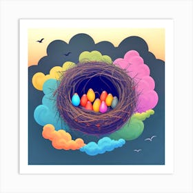 Easter Eggs In The Nest 37 Art Print