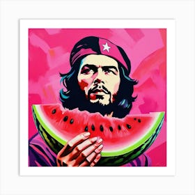 Che Guevara eating a watermelon 2 Art Print