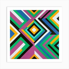 Colorful Abtract  geometric design Art Print