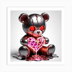 Teddy Bear With Broken Heart Art Print