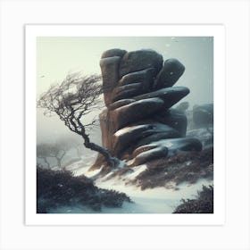 Rock And A Tree Art Print