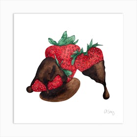 Chocolate Strwberries Art Print