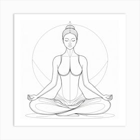 Zen Woman Meditating Art Print