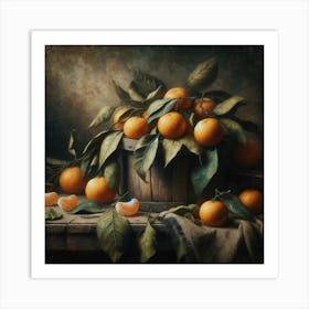 Oranges In A Basket Art Print