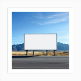 Mock Up Blank Billboard Roadside Advertising Large Outdoor Customizable Template Unprinted (3) Art Print