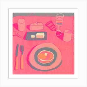 Summer Morning In Pink And Blue 1 Art Print