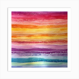 Rainbow Striped Painting Art Print