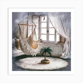 Hammock In A Room Art Print