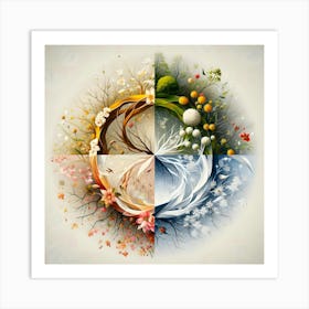 Four Seasons In A Circle Art Print