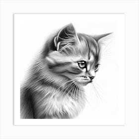 Cat Drawing 1 Art Print