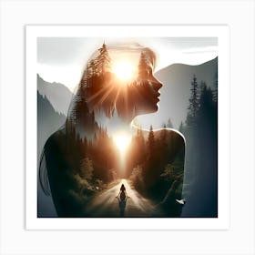 Woman In The Forest Art Print