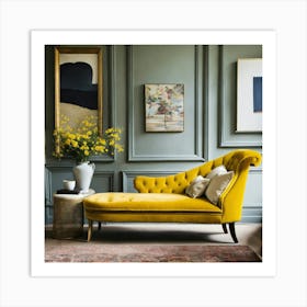 Yellow Chaise Lounge 1 Art Print