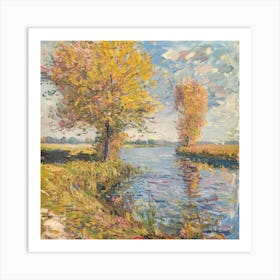 Autumn By The River Art Print