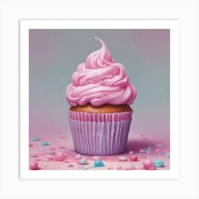 Pink Cupcake Art Print