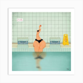 Swimmer 3 Square Art Print