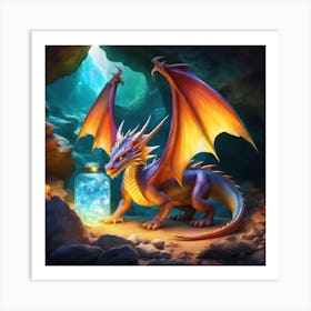 Dragon In Cave 1 Art Print