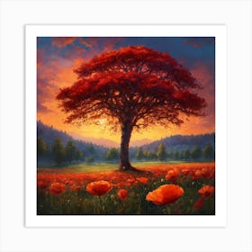 Tree Of Poppies Art Print