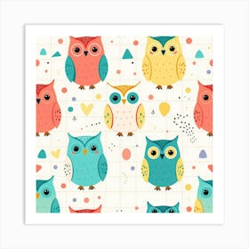 Cute Owls Art Print