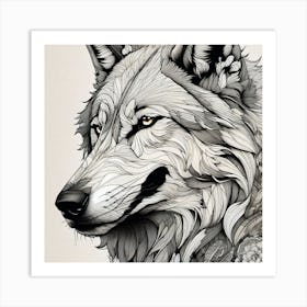 Wolf Head 1 Art Print